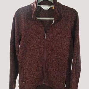 Orvis Womens Size L Full Zip Maroon Jacket  Polyester Casual Wear Long Sleeves